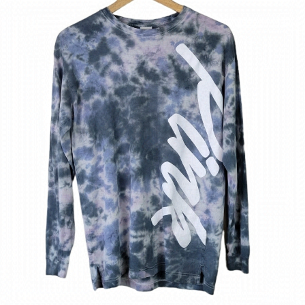 VICTORIA'S Secret PINK Logo Long Sleeve Top Tie Dye XS